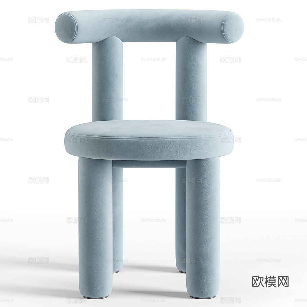现代奶油风布艺单椅3d模型