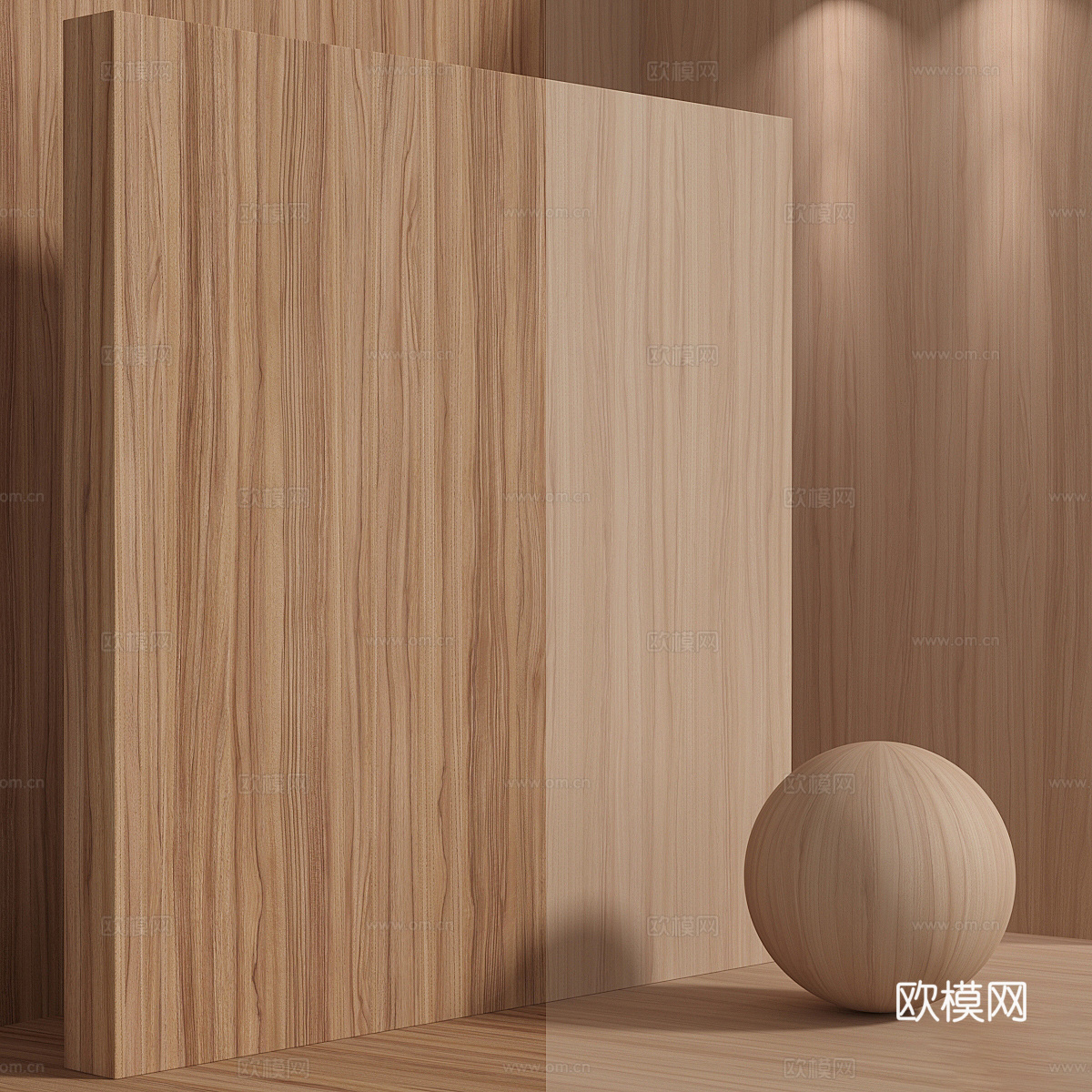 现代意式木材 木纹 木饰面 胡桃木3d模型