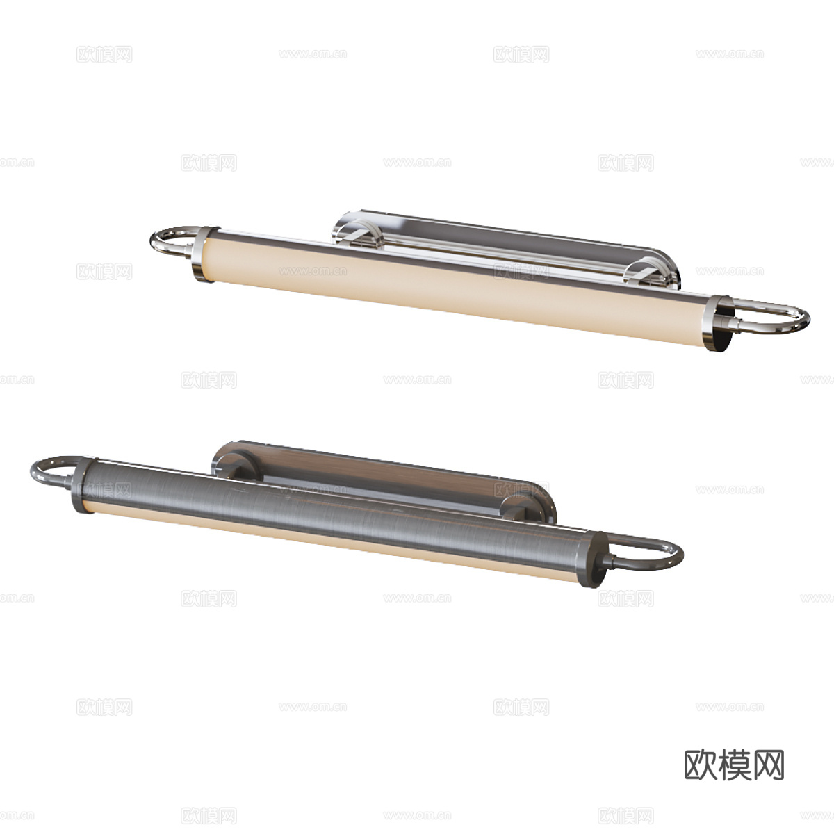 现代轻奢长条金属玻璃壁灯3d模型
