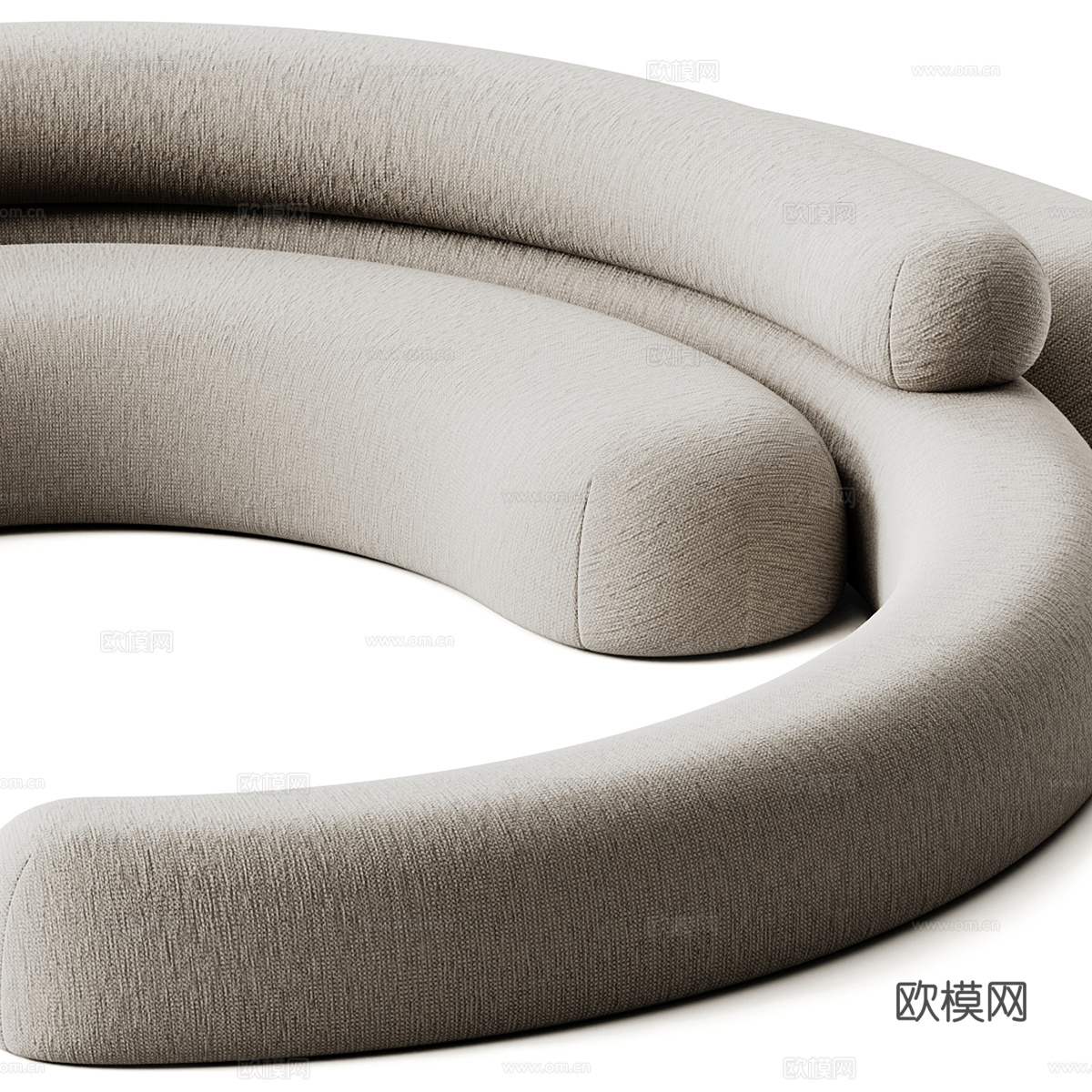 现代意式布艺异形沙发3d模型