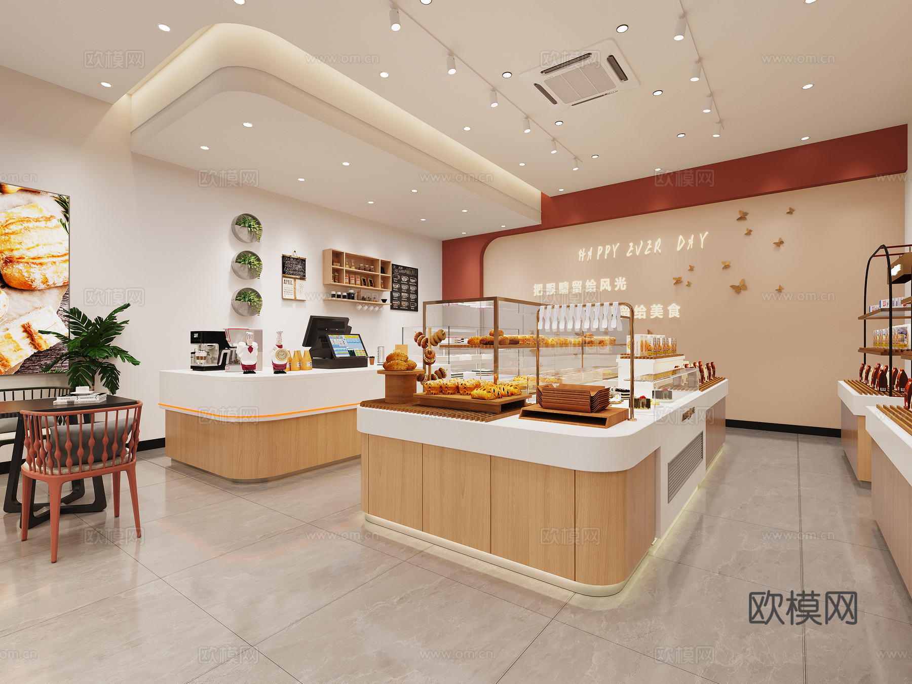 现代蛋糕面包店3d模型