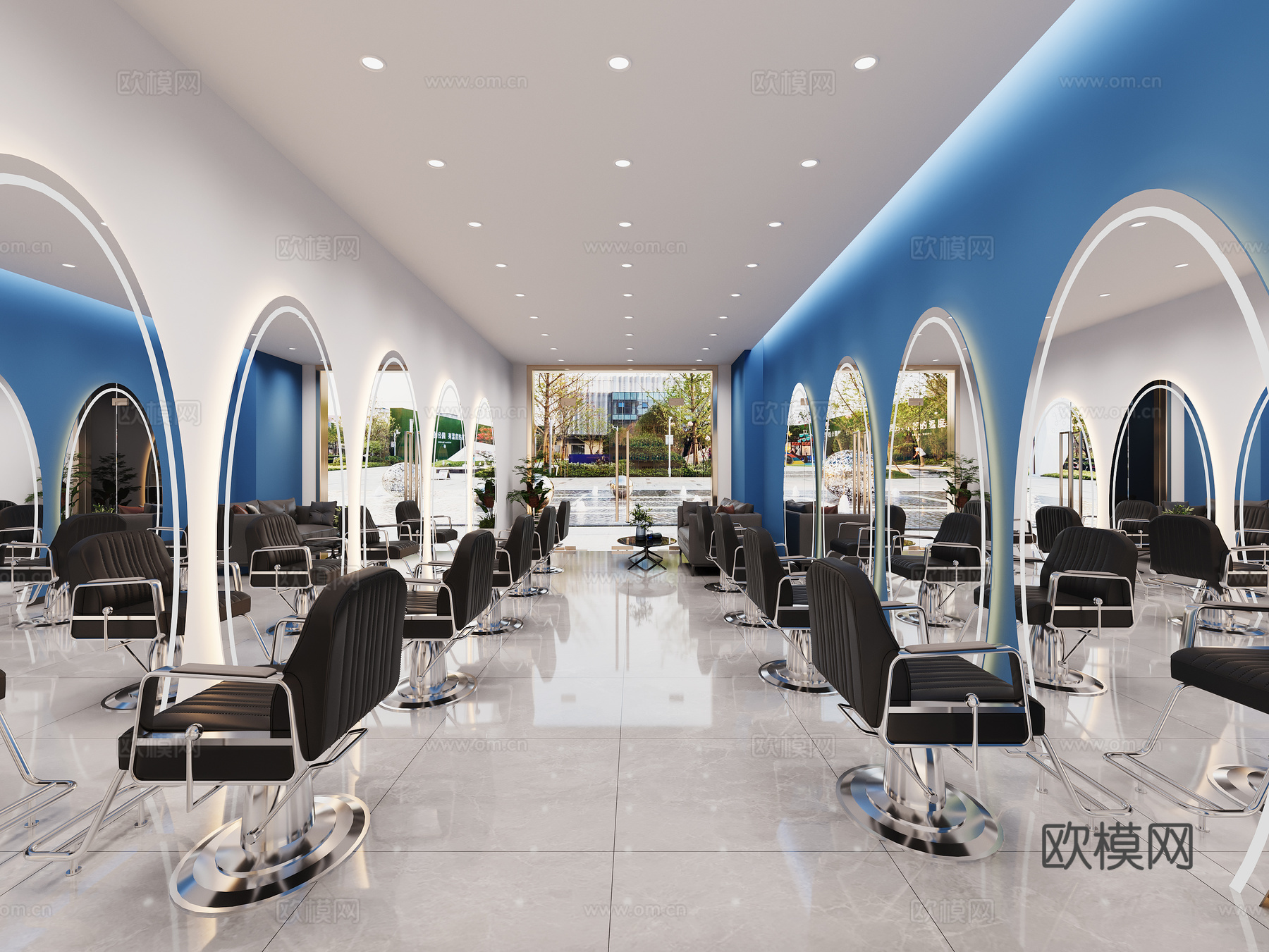 现代美容美发店3d模型