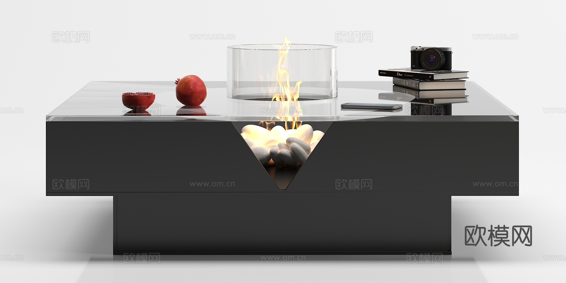 现代茶几摆件组合3d模型