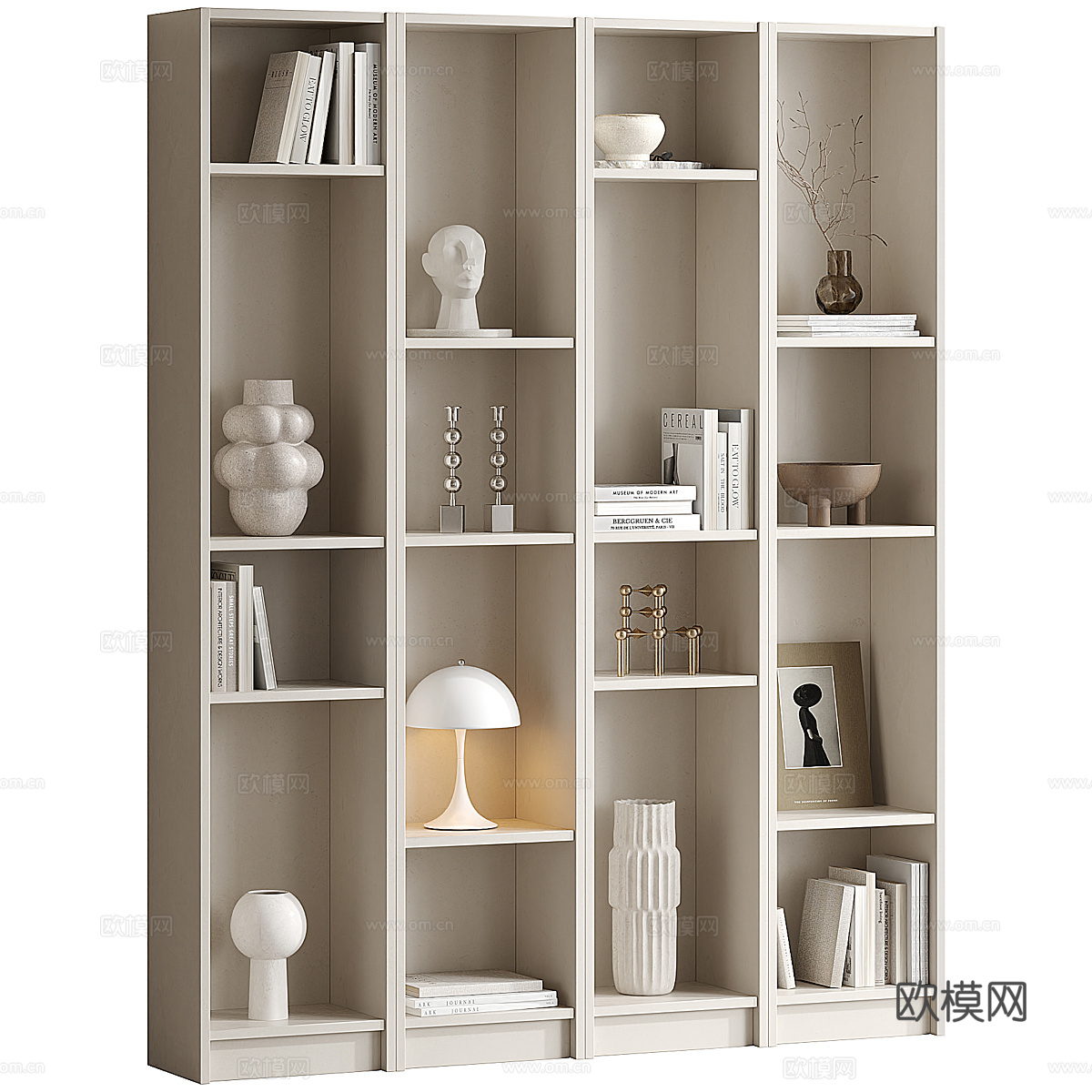 现代极简装饰柜 书柜3d模型
