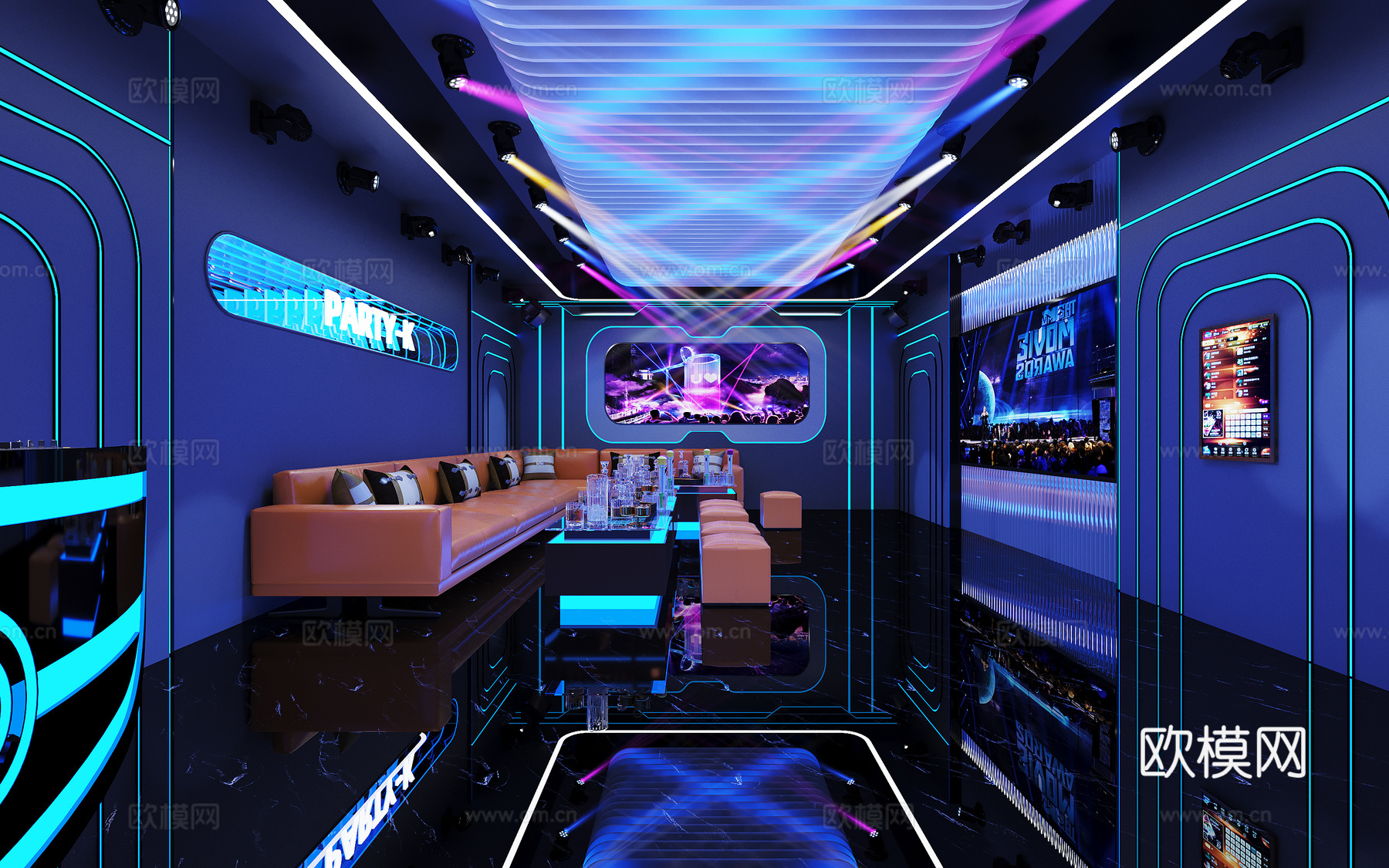 现代KTV包厢3d模型