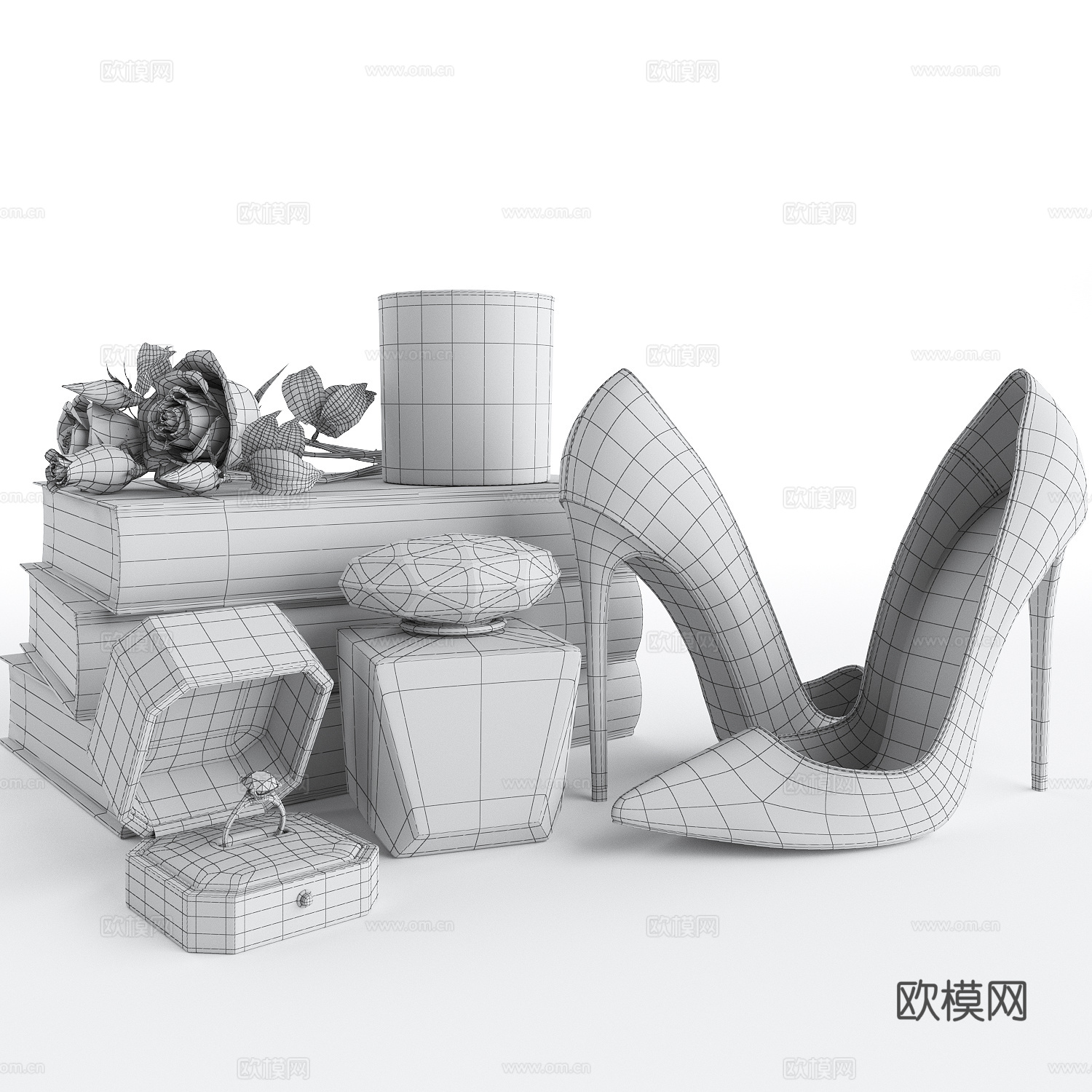 现代奢侈品 首饰 鞋子3d模型