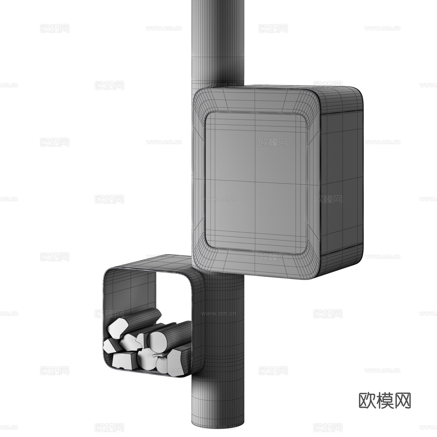 现代意式装饰壁炉3d模型
