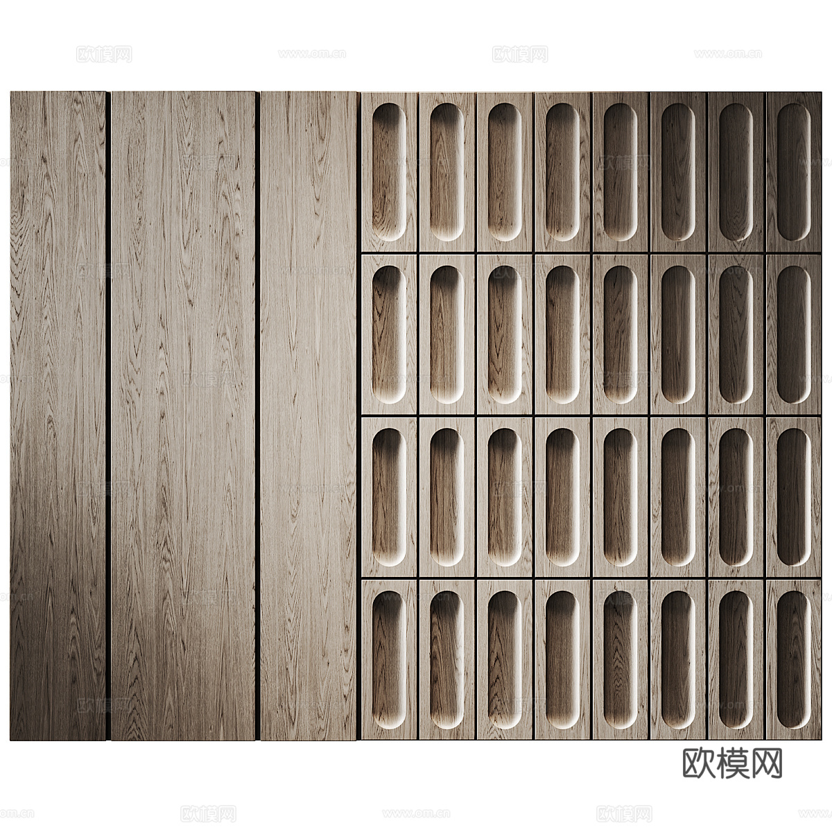 新中式装饰墙板3d模型