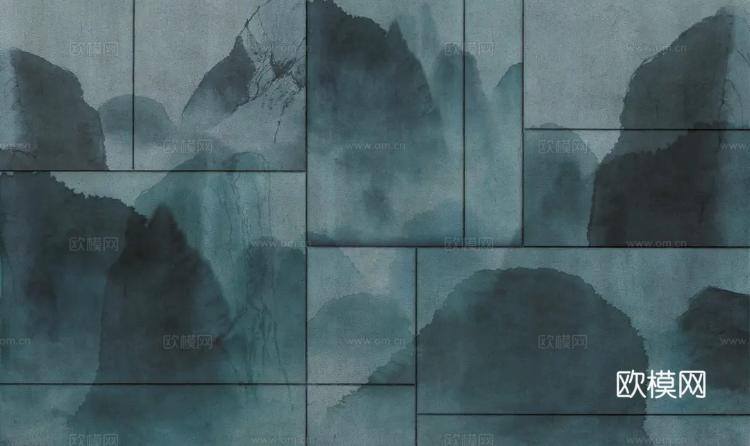 蓝色水雾画壁纸