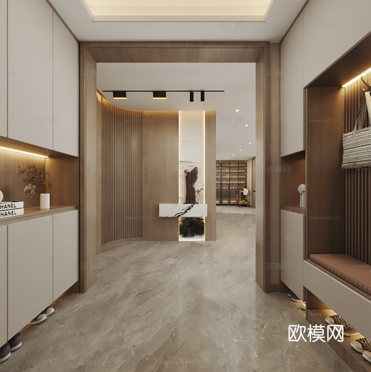 现代门厅鞋柜玄关3d模型