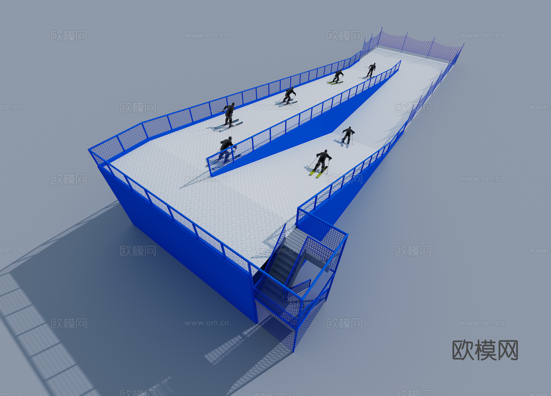 现代滑雪场3d模型