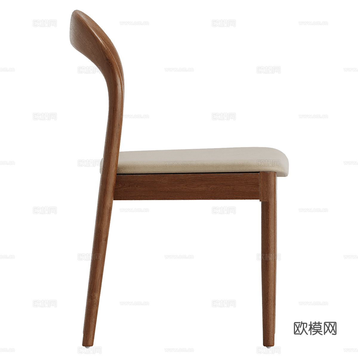 新中式木质单椅3d模型
