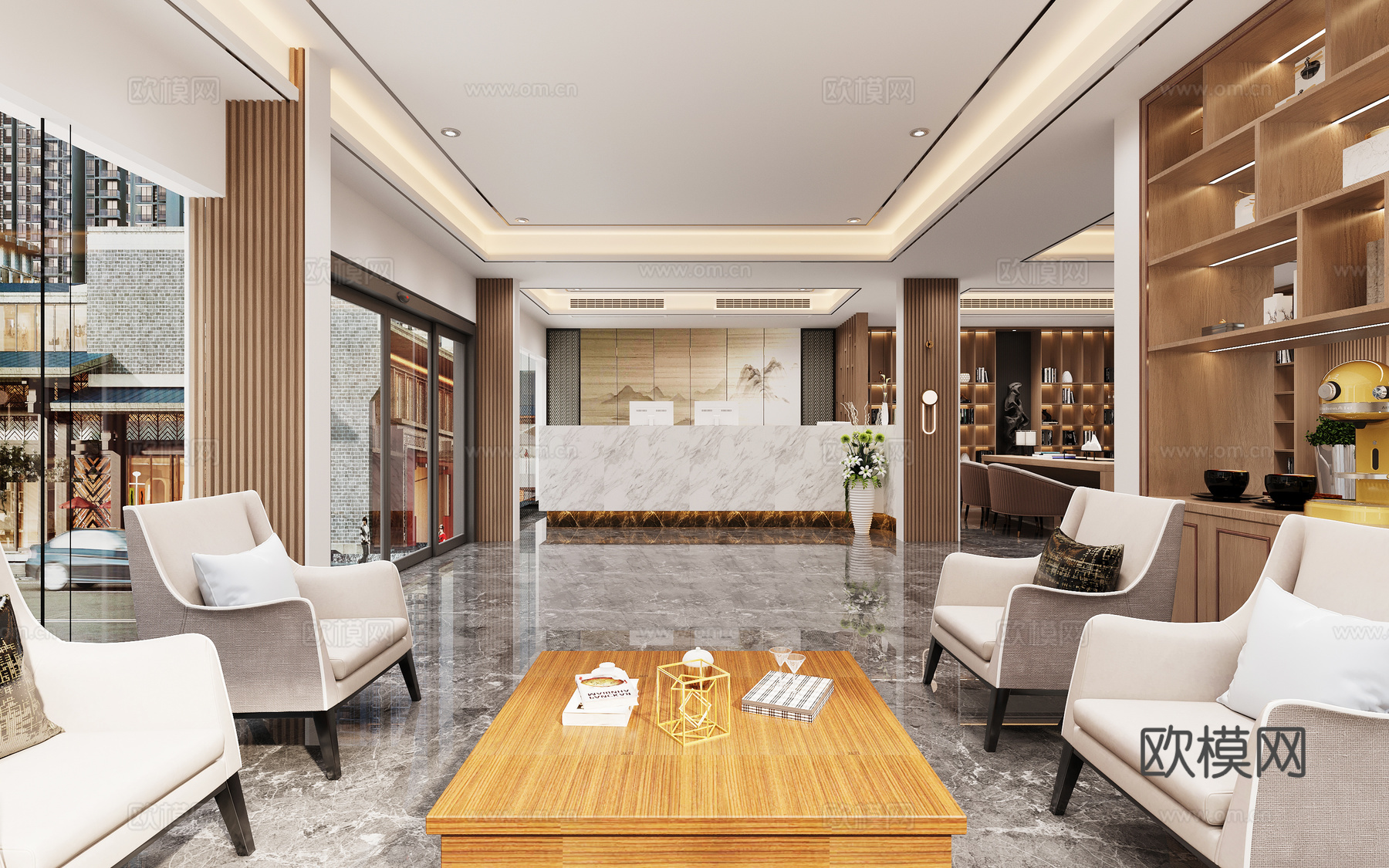 现代酒店大堂3d模型