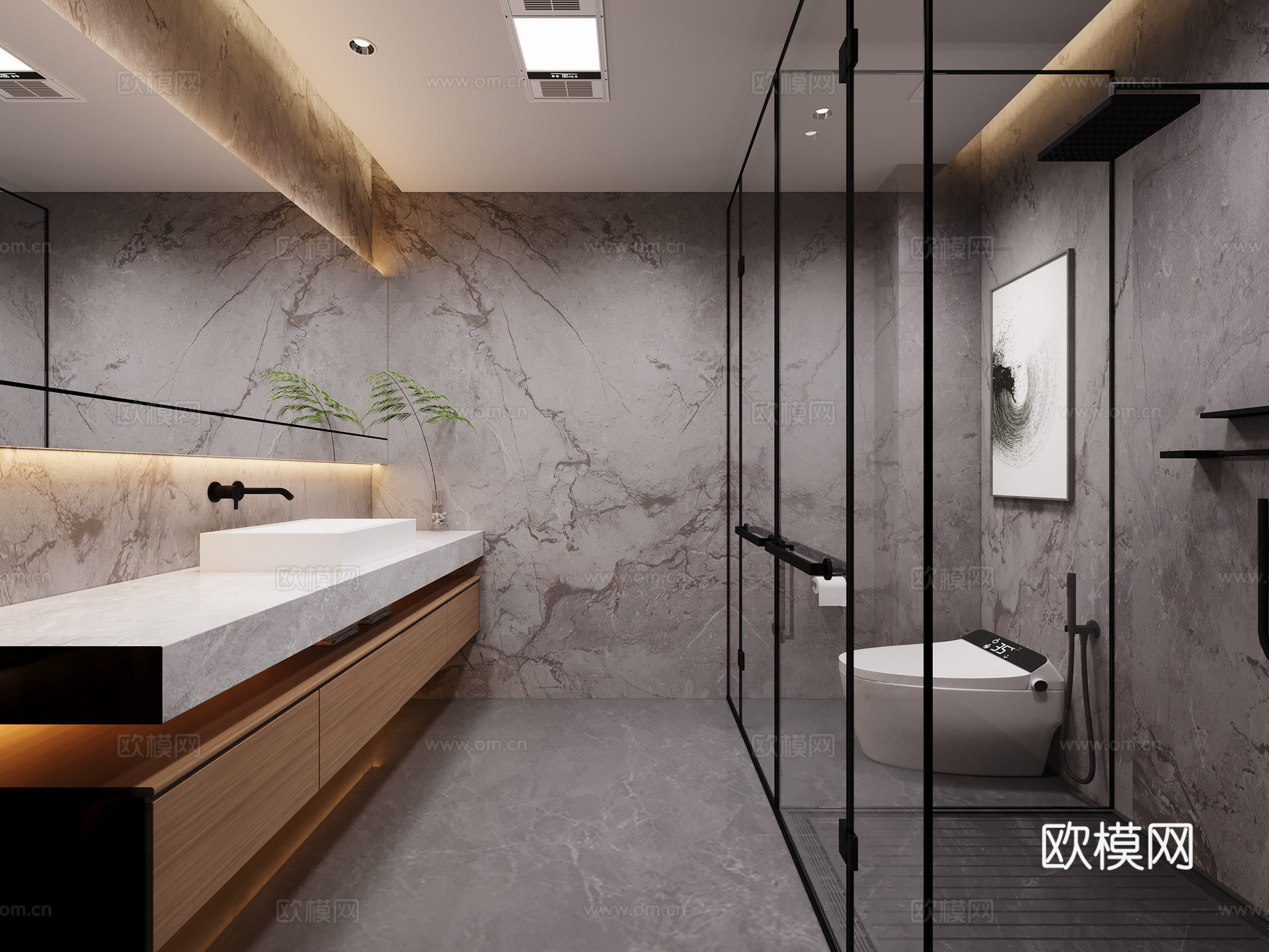 现代酒店卫生间3d模型