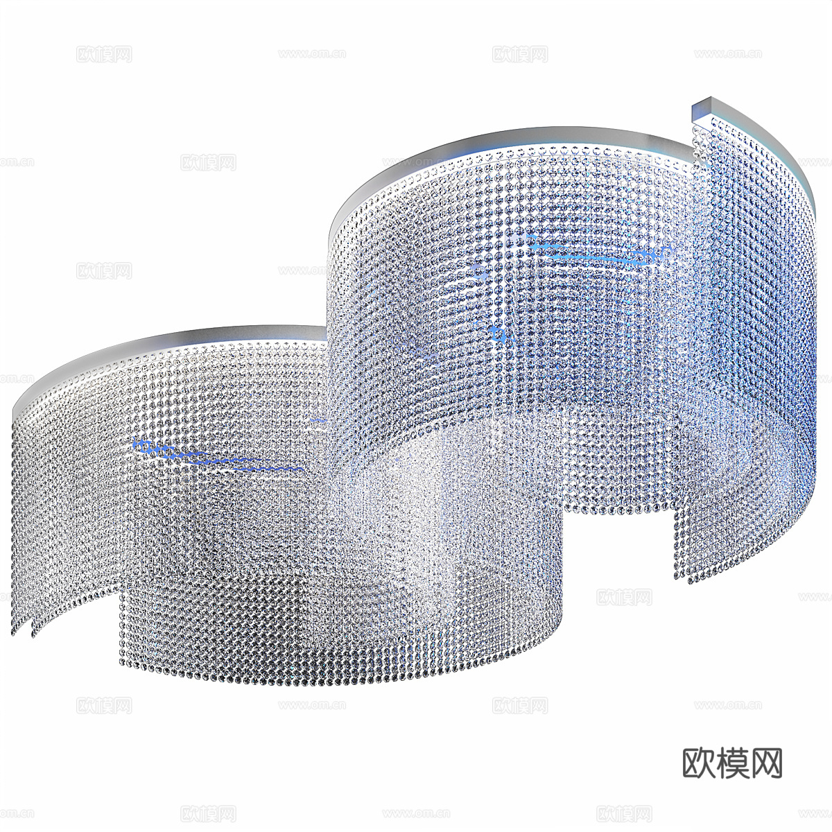 现代大型水晶吸顶灯3d模型