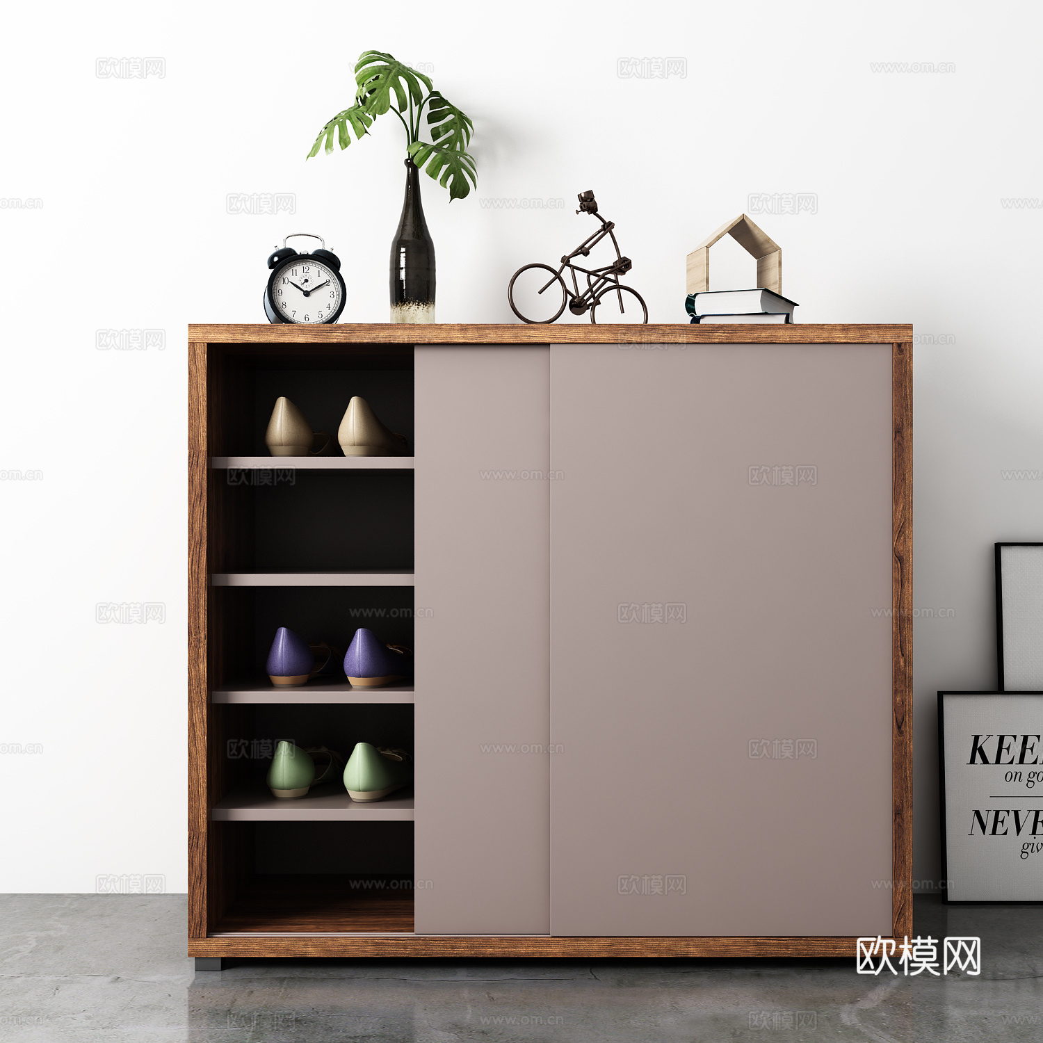 现代鞋柜鞋子饰品模型3d模型