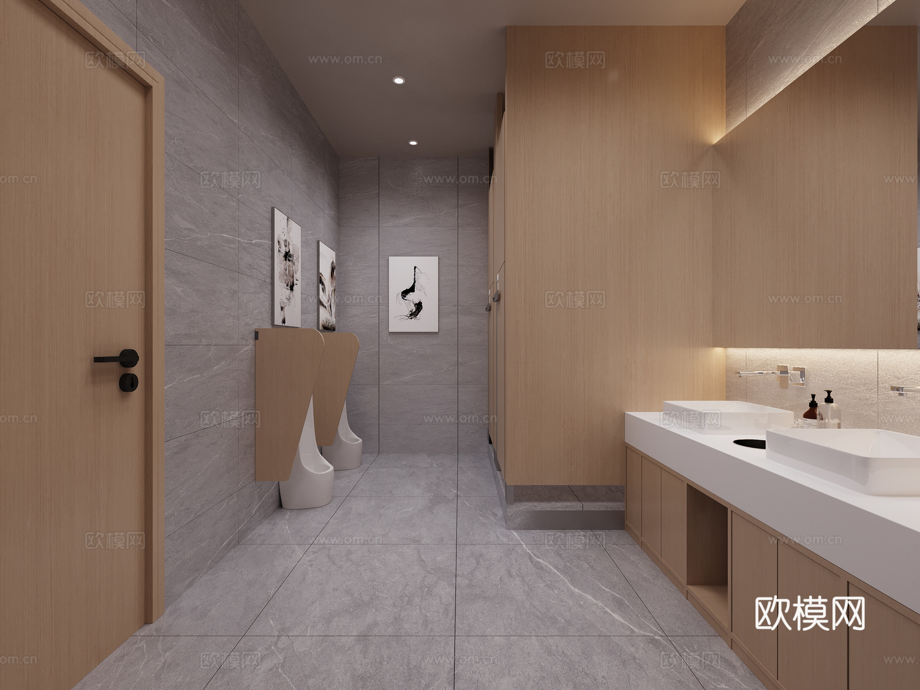 现代公共卫生间3d模型