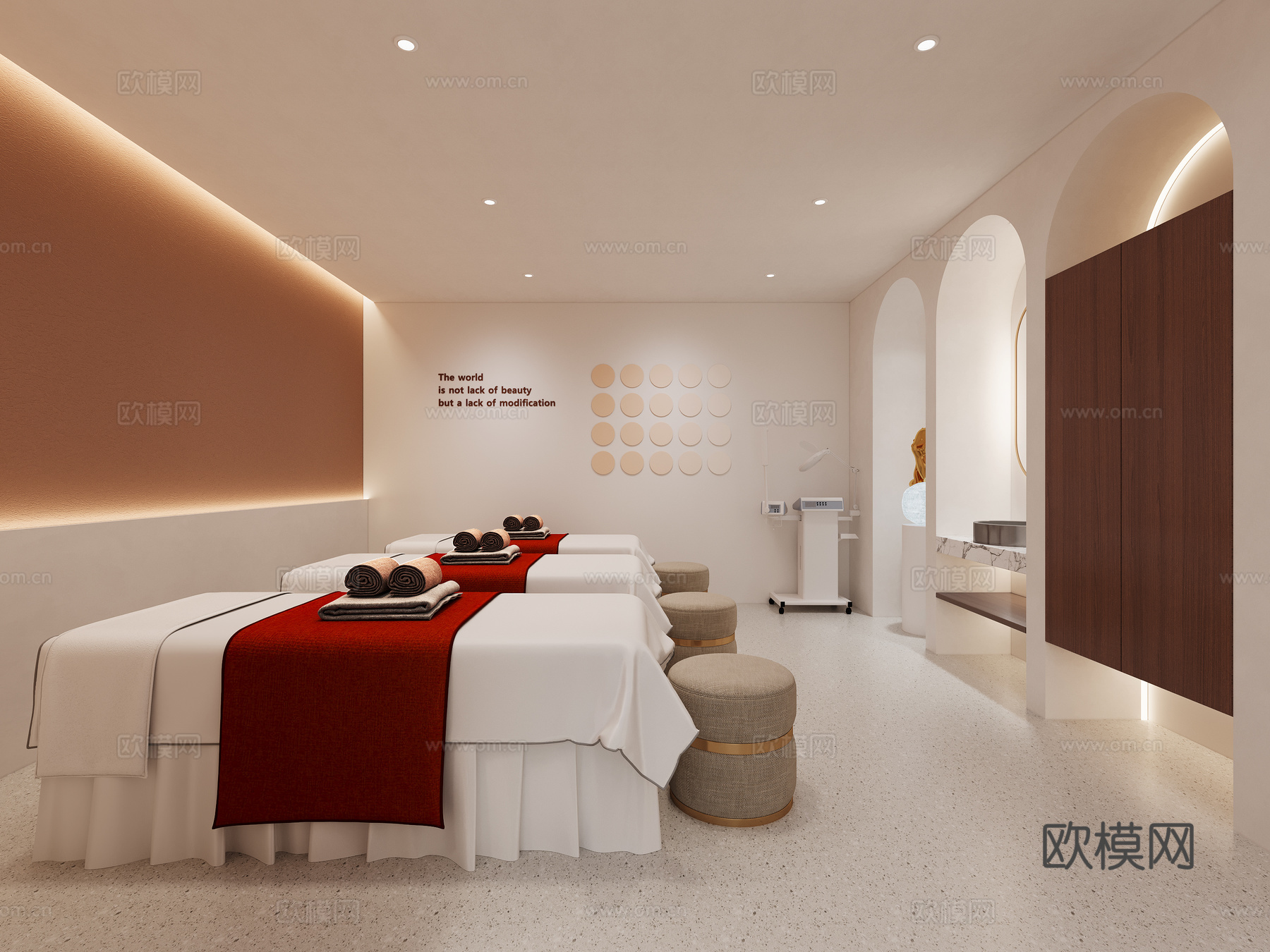 奶油风美容美甲店3d模型