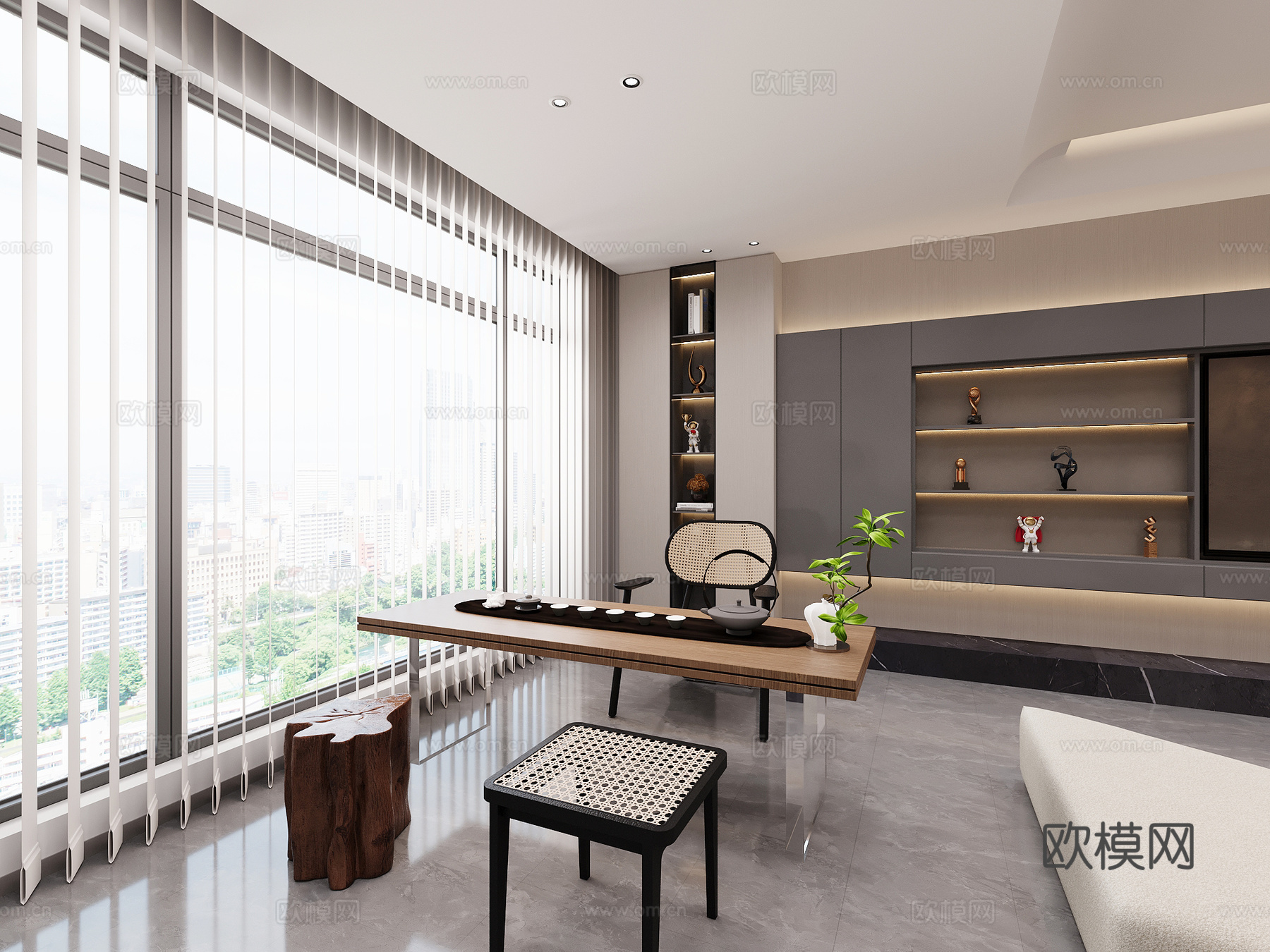 现代茶桌椅3d模型下载