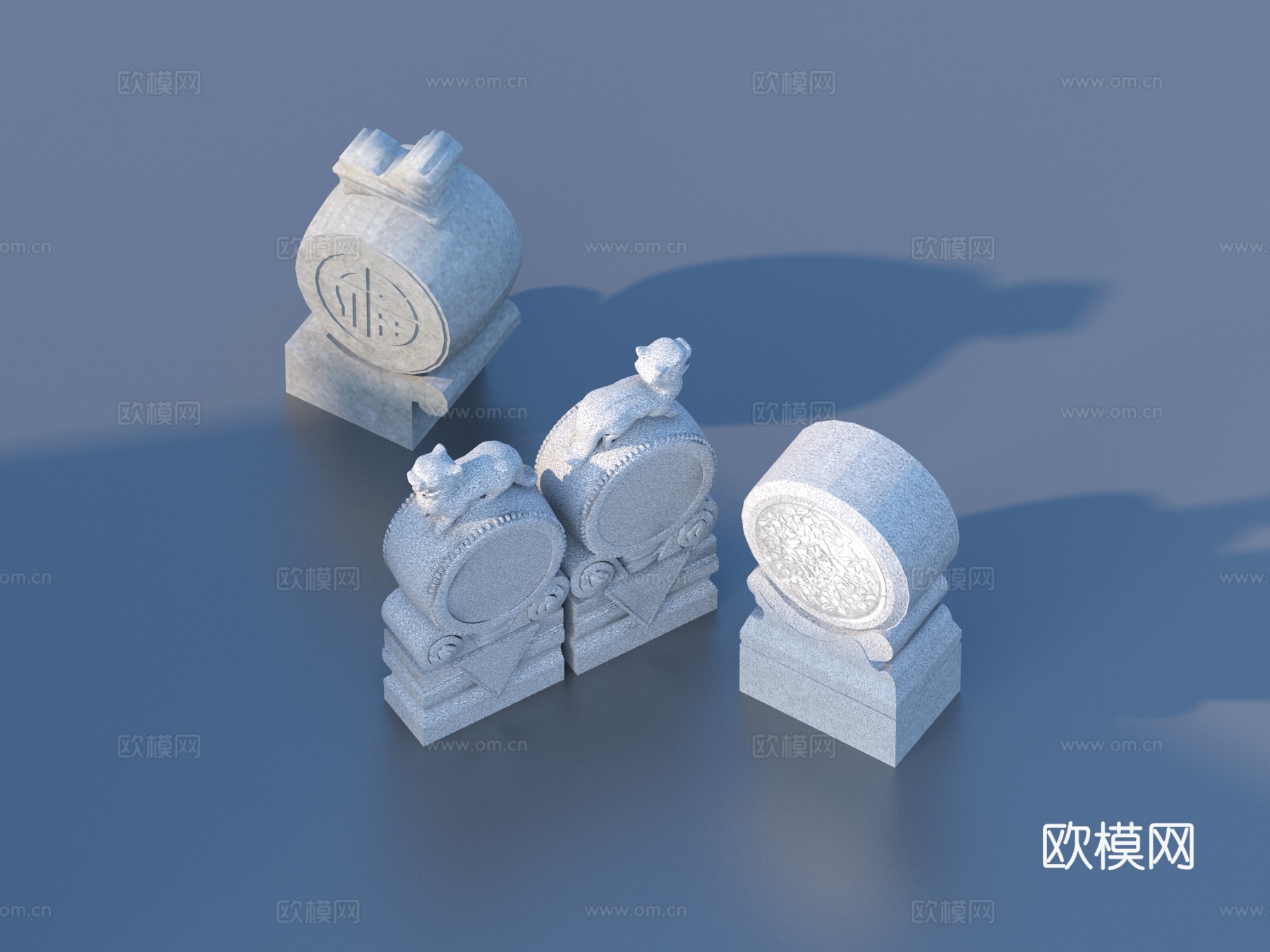 抱鼓石 石鼓3d模型