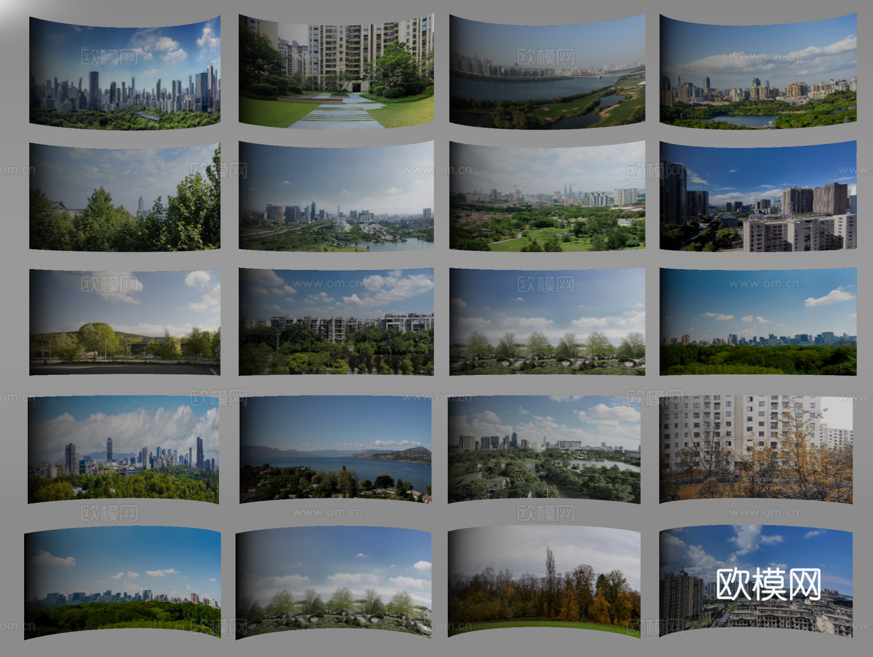 现代材质 环绕背景 户外背景 城市背景 环境贴图su模型