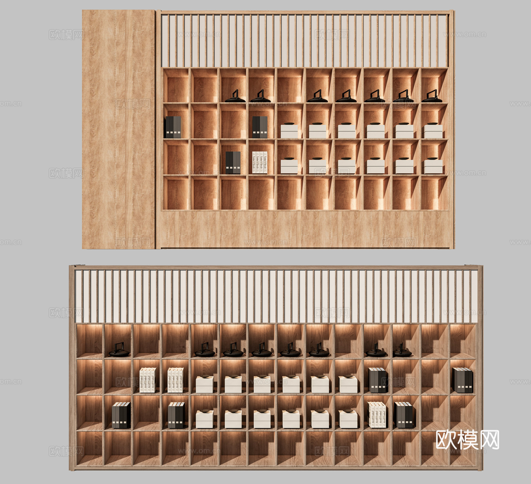 新中式现代博古架 茶柜 装饰柜 茶室茶馆 背柜 茶背柜 博古3d模型