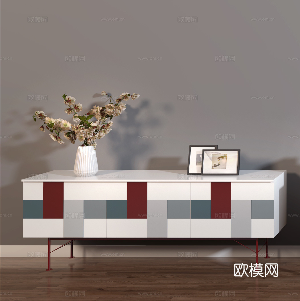 北欧 边柜 组合3d模型