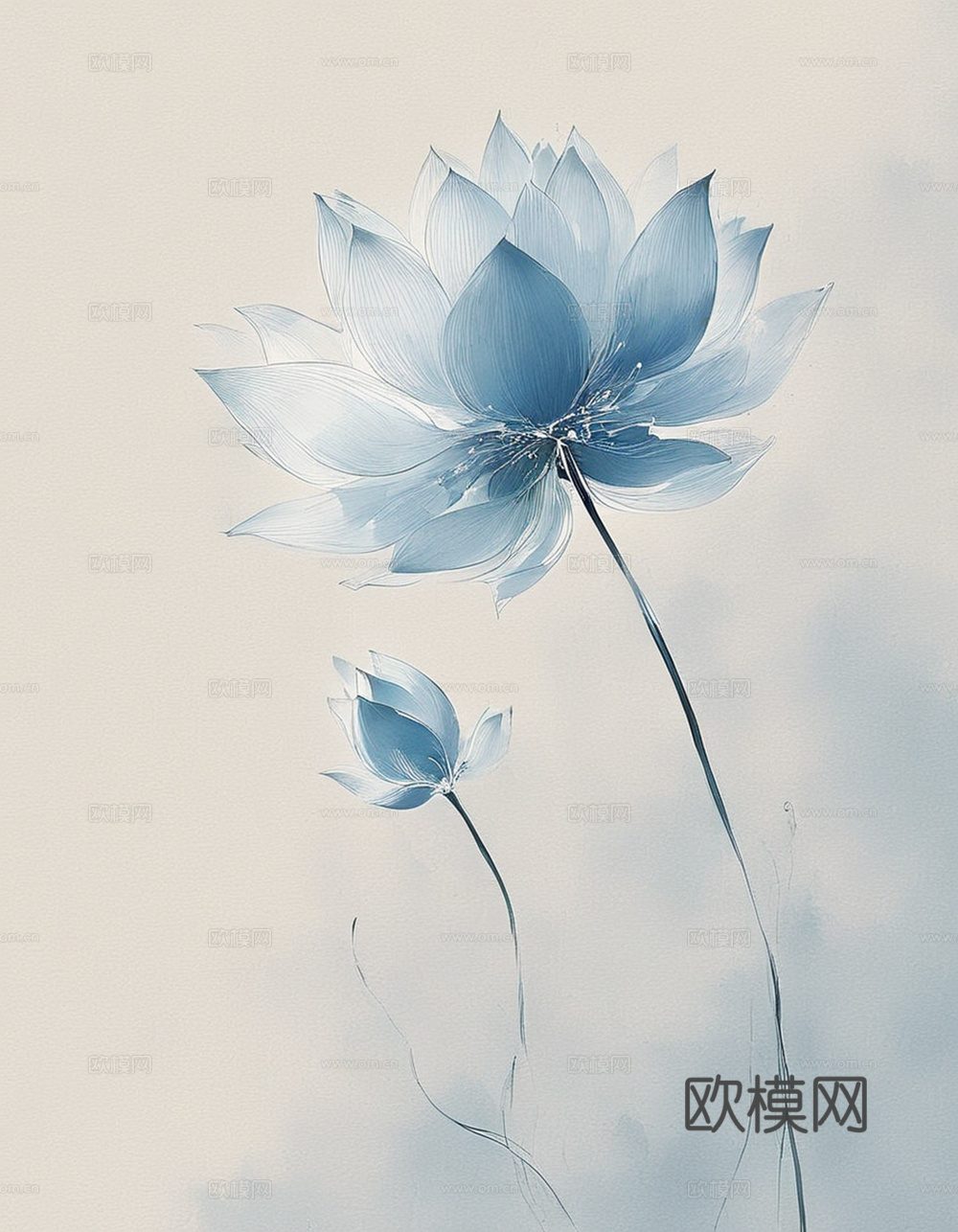 现代装饰画 挂画 荷花