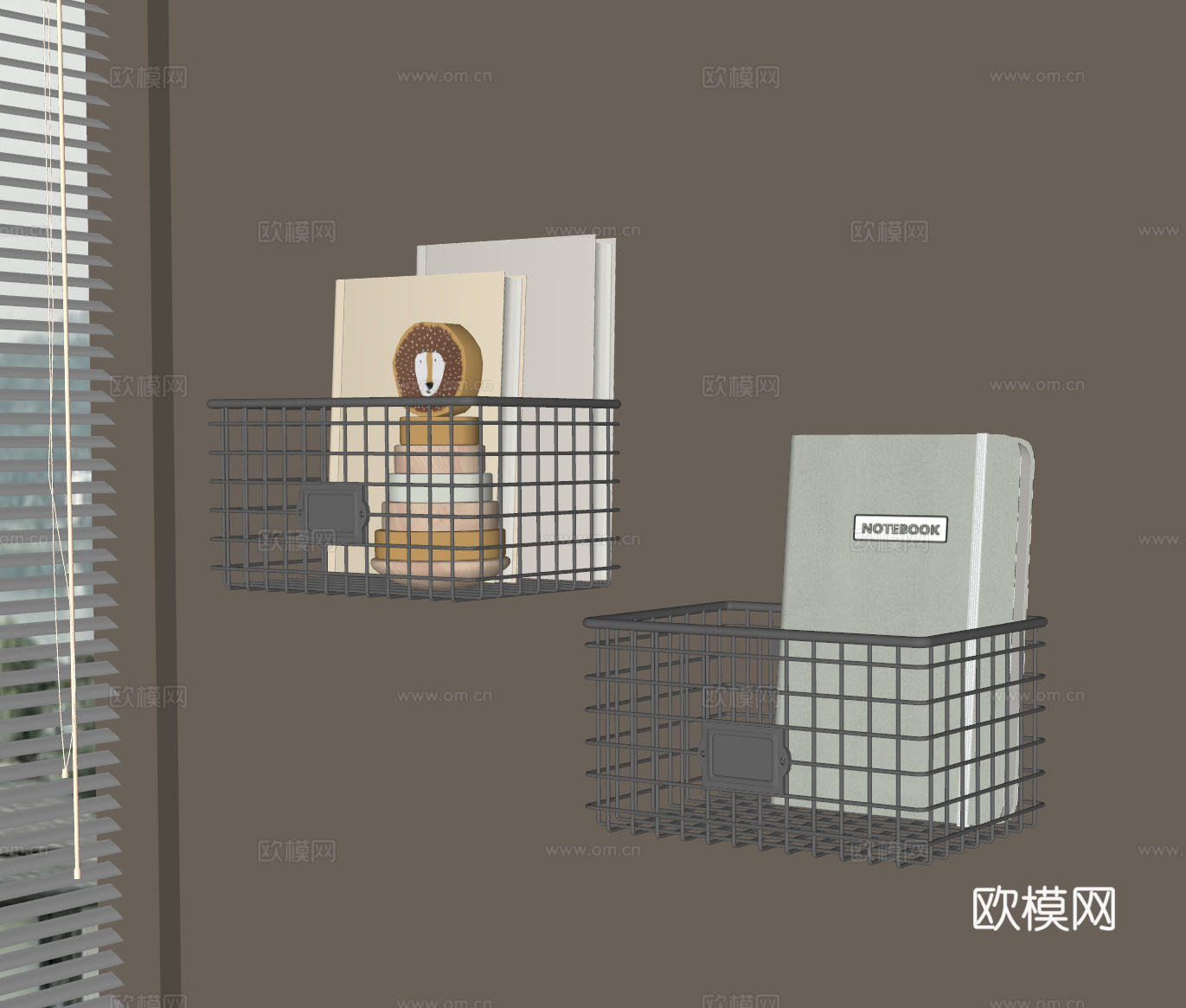 置物架 现代金属置物架 储物筐su模型