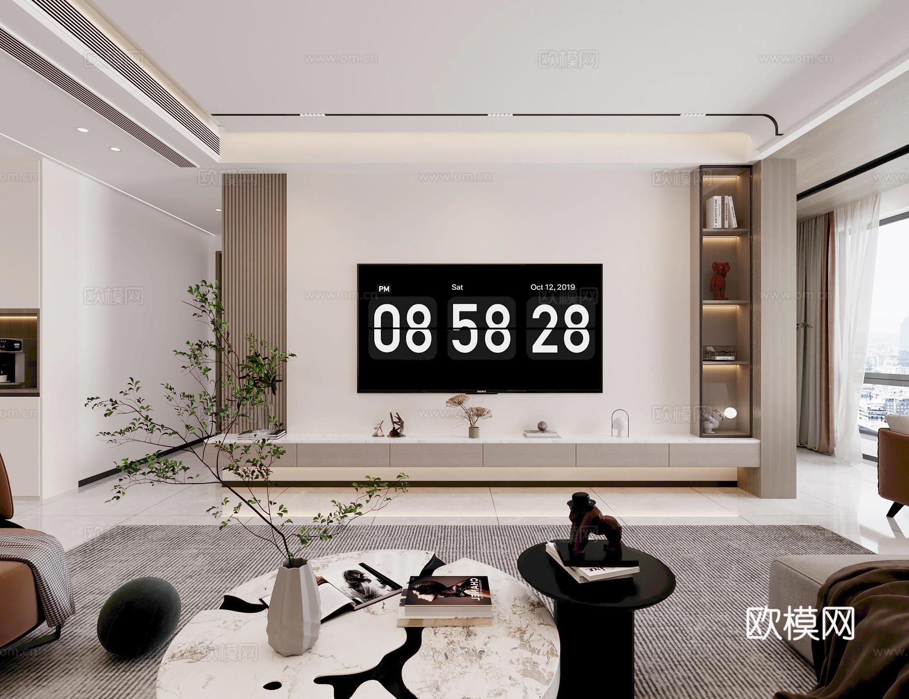 現(xiàn)代客餐廳3d模型下載（渲染圖1）