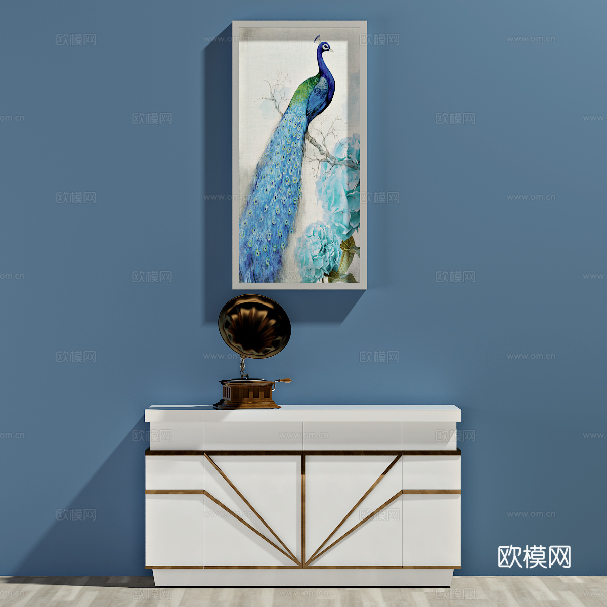 现代装饰柜 边柜 鞋柜 装饰画3d模型