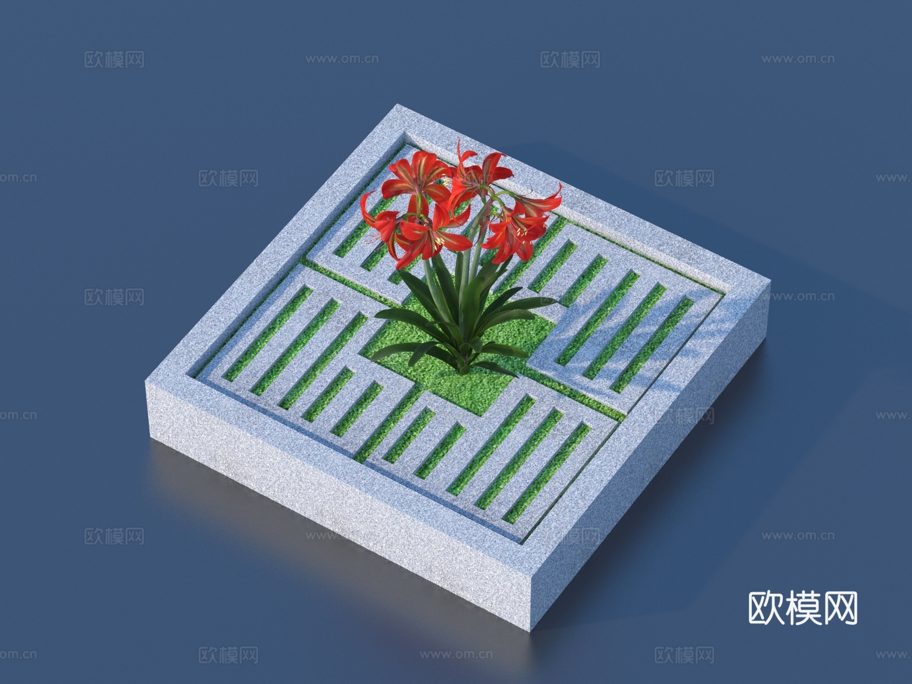 树池 花池 景观 植物su模型