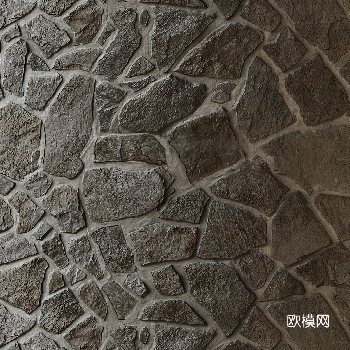 石砌墙 文化砖 老石墙3d模型