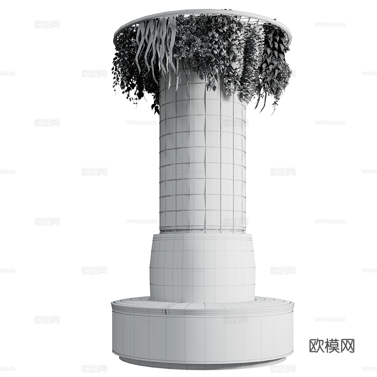 现代挂植柱座 卡座沙发3d模型