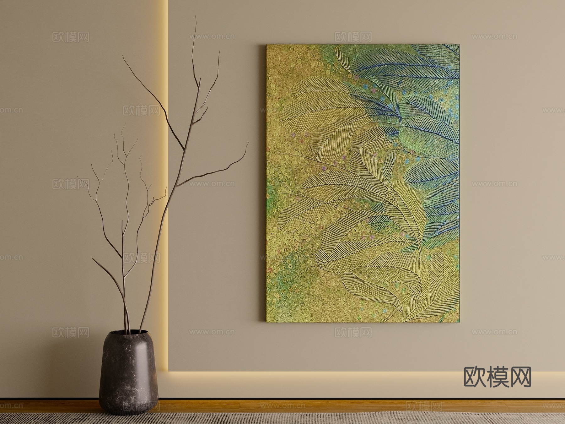 现代挂画 客厅玄关挂画 抽象画3d模型