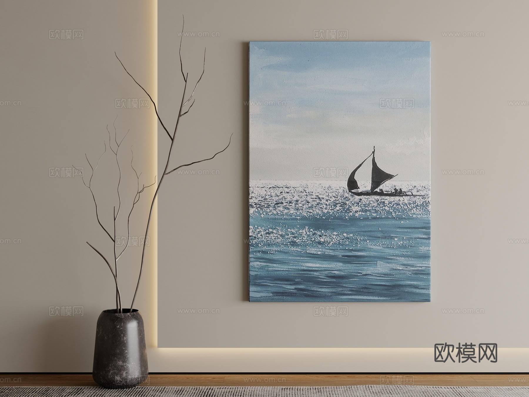 现代挂画 客厅玄关挂画 抽象画3d模型