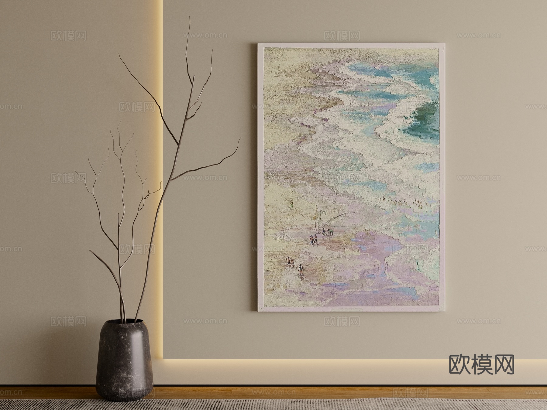 现代挂画 客厅玄关挂画 抽象画3d模型