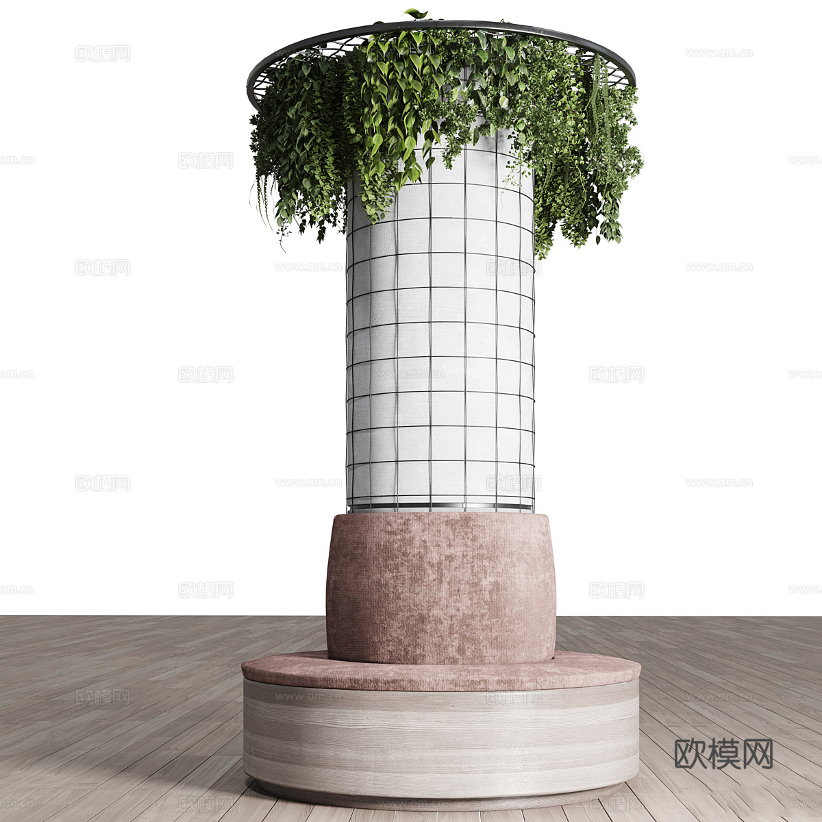 现代挂植柱座 卡座沙发3d模型