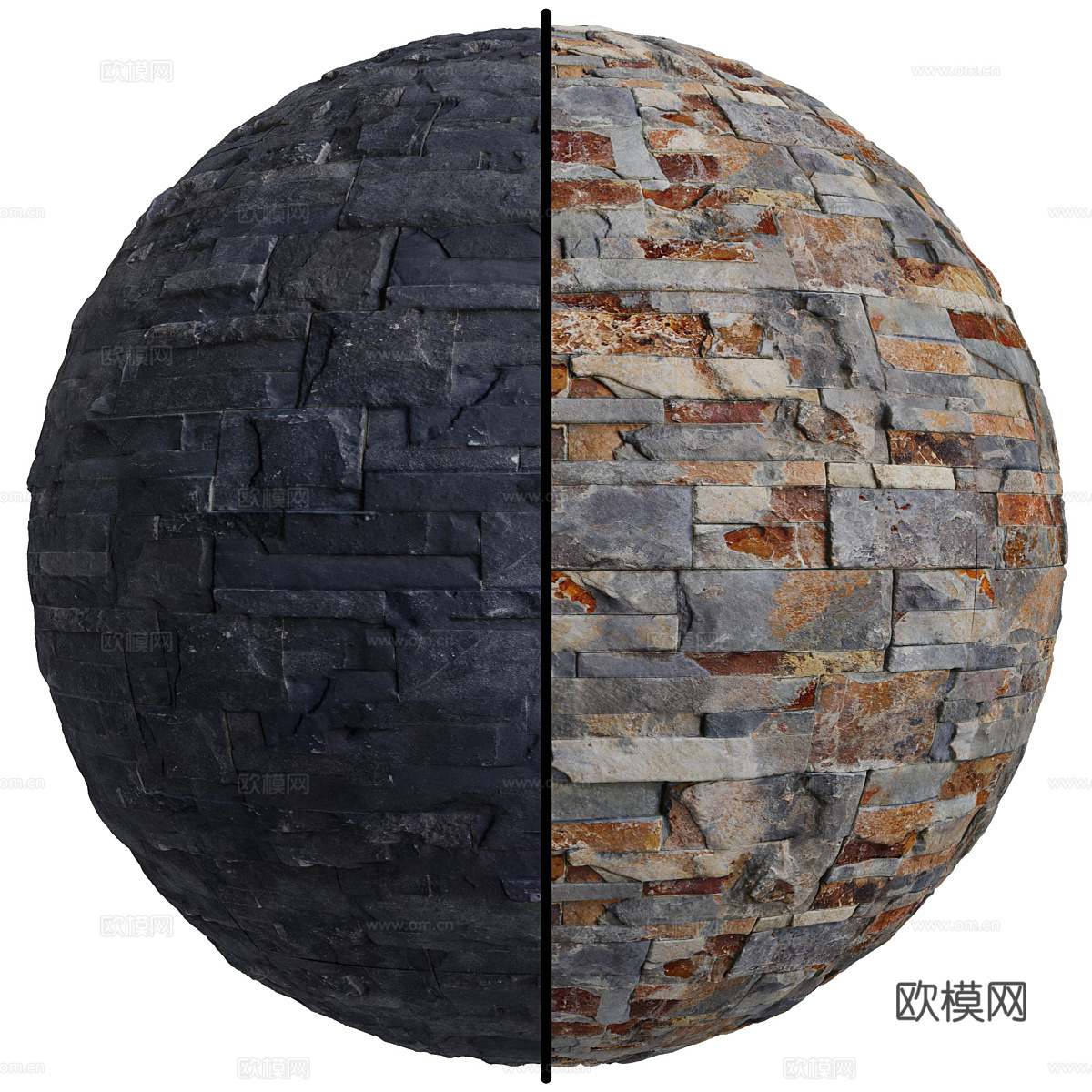 现代意式文化砖 石墙 剪刀石纹理3d模型