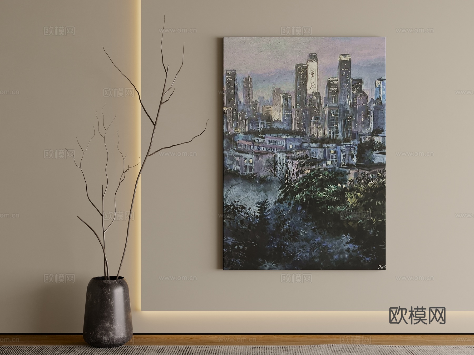 现代挂画 客厅玄关挂画 抽象画3d模型