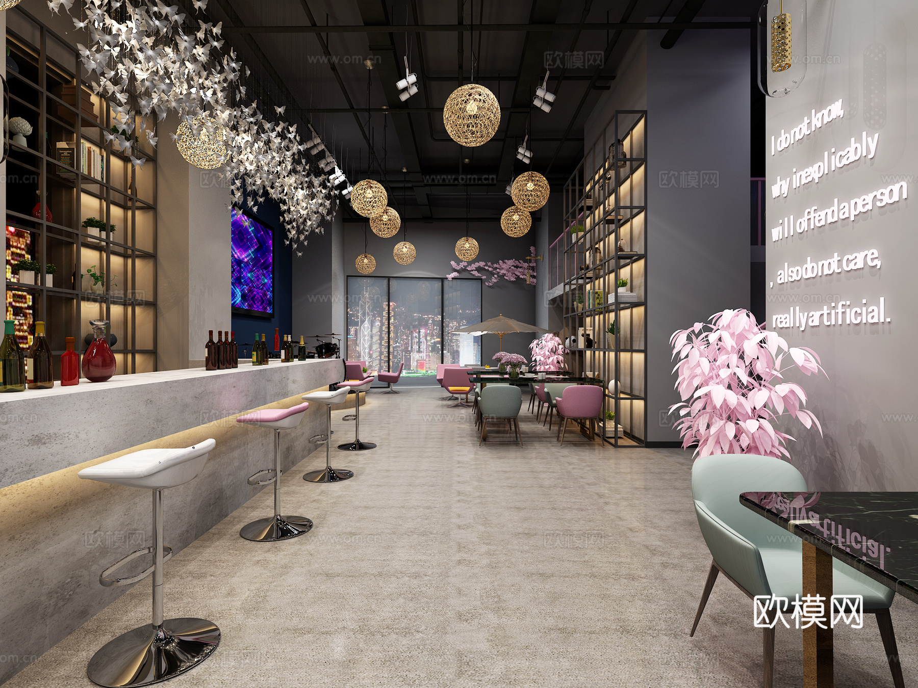 其他混搭酒吧 餐桌椅 吧台3d模型