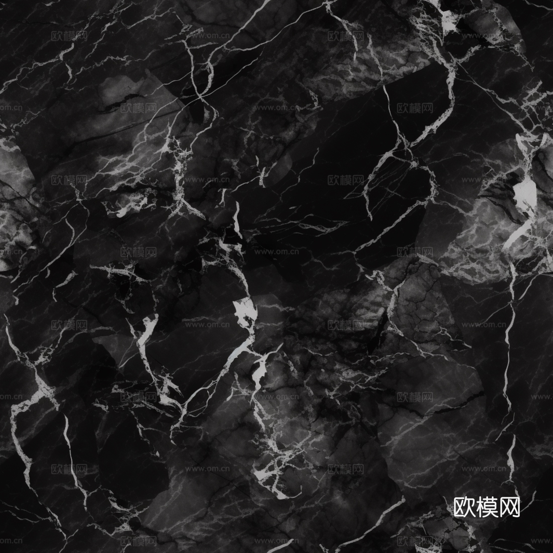 无缝黑色冰花纹大理石