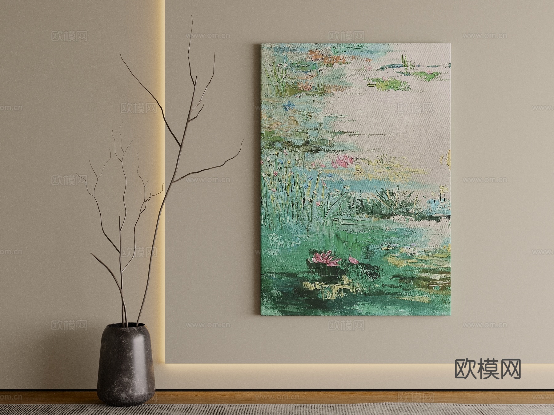 现代挂画 客厅玄关挂画 抽象画3d模型