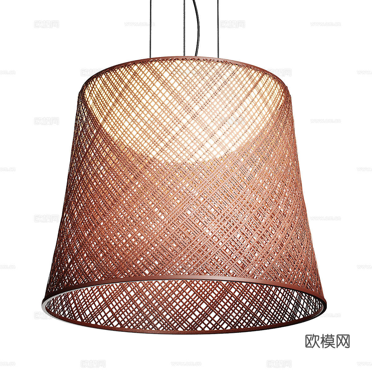 新中式藤编装饰吊灯3d模型