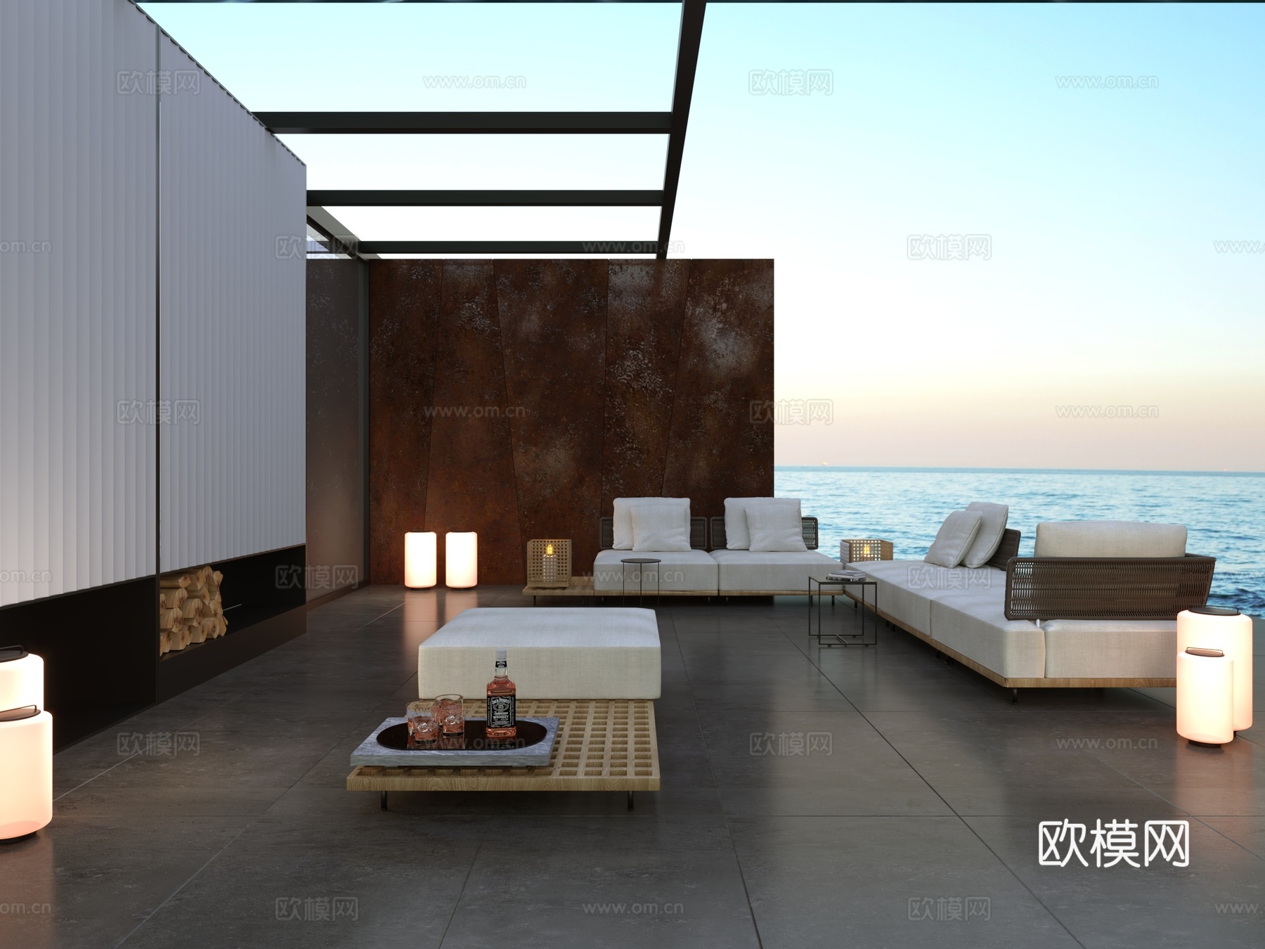 088Minotti   Quadrado户外沙发组合3d模型
