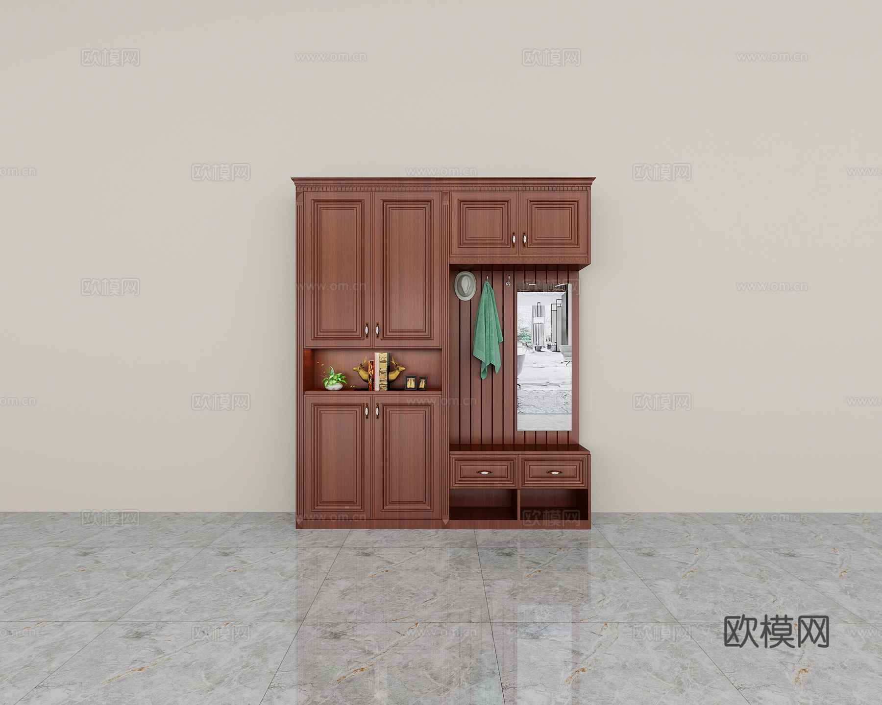 简欧美式鞋柜 衣柜 书柜 酒柜3d模型