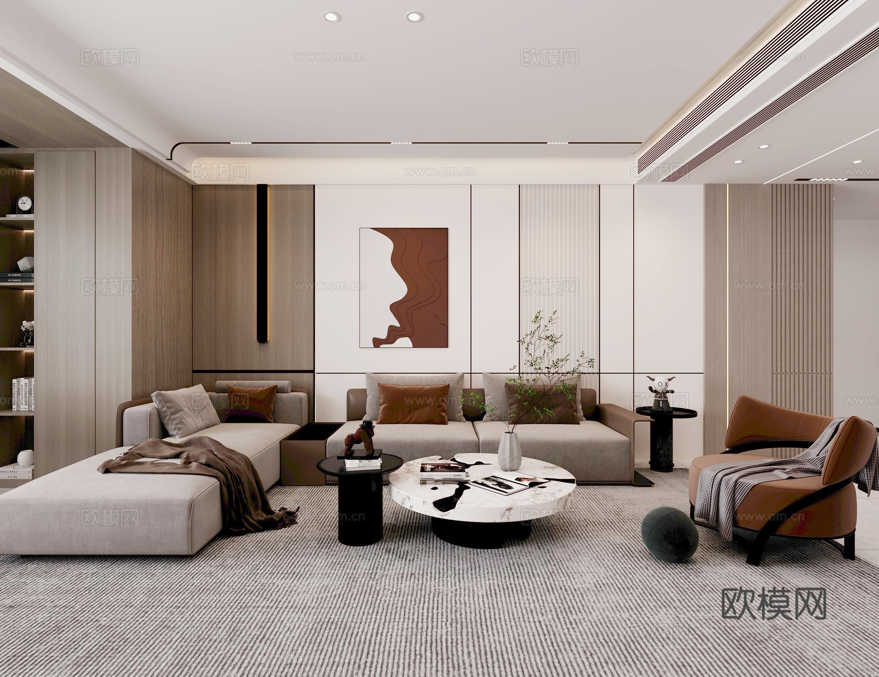 現(xiàn)代客餐廳3d模型下載（渲染圖2）
