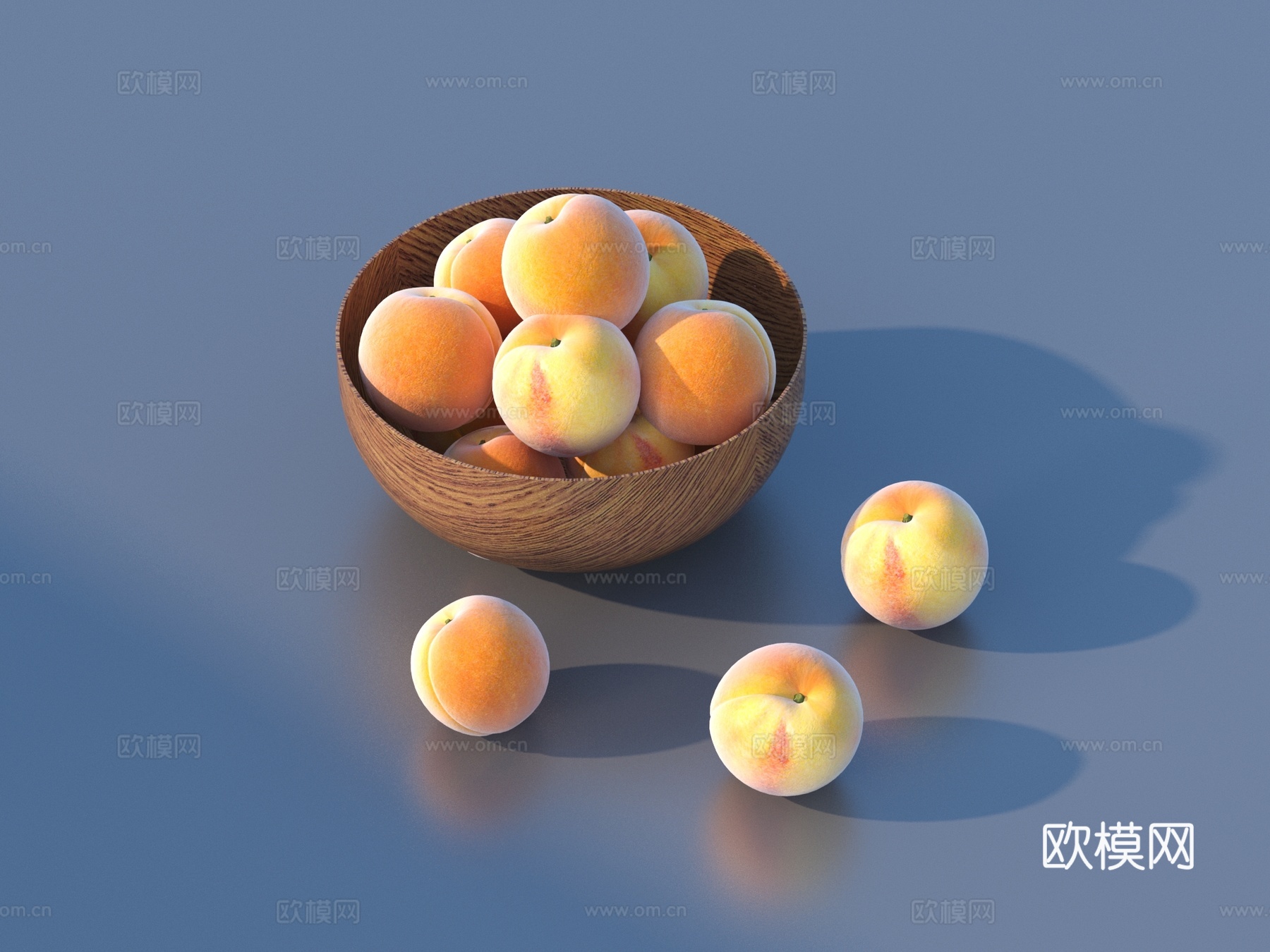 桃子 水果 食物3d模型