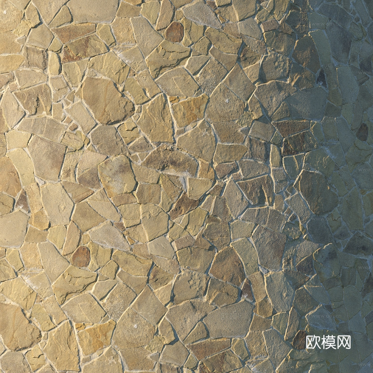 石砌墙 文化砖 鹅卵石砌体 挡土墙3d模型