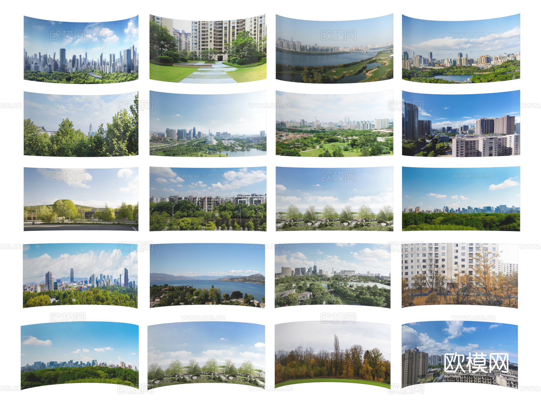 现代材质 环绕背景 户外背景 城市背景 环境贴图su模型